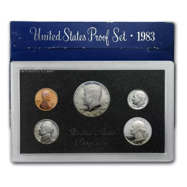 1983 S US Mint 5 Coin Proof Set Original Box