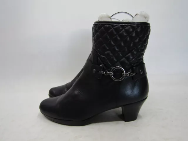 MUNRO Womens Size 6.5 M Black Leather Zip Ankle Fashion Boot Booties