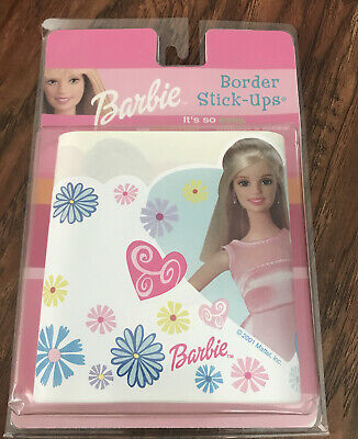 Papel pintado Barbie con bordes estampados con pinchazos peeling n stick 5""x15"" ¡Nuevo!