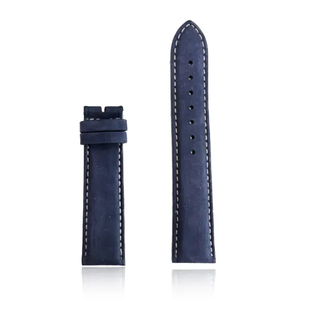 Cinturino di ricambio PIQUADRO Vera Pelle Blu Nabuck Made in Italy 20mm PONABLU2