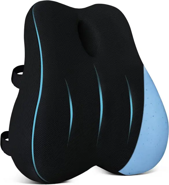 Pillow for Office Chair, Cooling Memory Foam Lumbar Pillow for Back Pain Relief,
