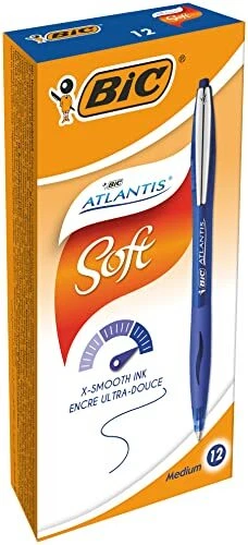 BIC Atlantis Soft - Stylos-Bille Rétractables - Pointe Moyenne 10 mm – Encre ...