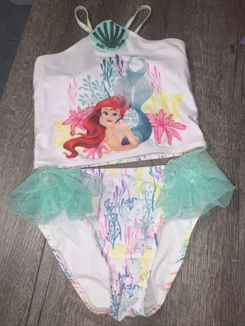 Disney store sz 9/10 ariel Little Mermaid princess sea shell swim suit guc