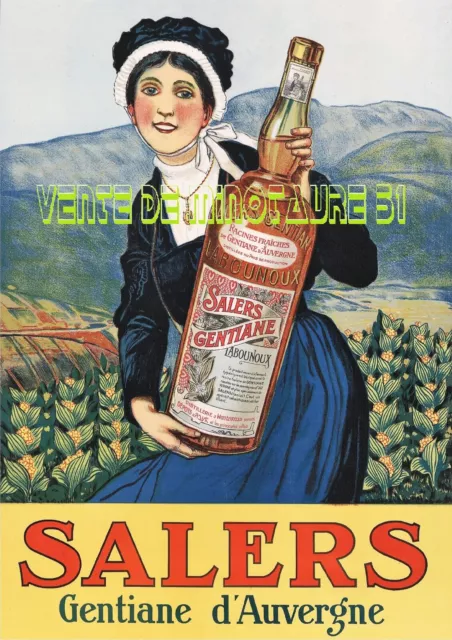 15 Salers Gentiane d'Auvergne - Labounoux - affiche plastifiée