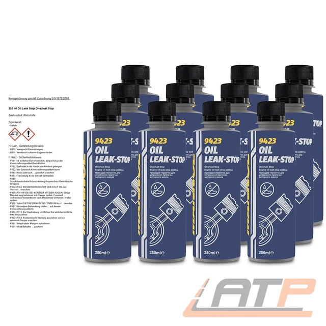 MANNOL 12x 250 ml OIL LEAK STOP PERDITA OLIO STOP SIGILLANTE MOTORE