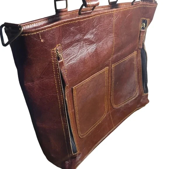 Sac Shopping Vintage Authentique HENRY & MARTIN'S En Cuir - Taille Large, Occasion
