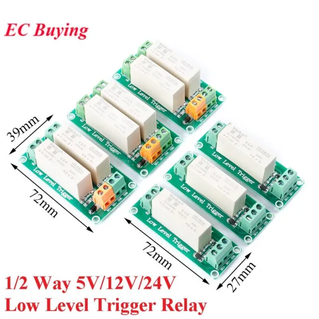 1 2 Channel Way 5V/12V/24V Relay Module Low Level Trigger Solid State Relay