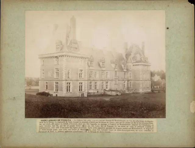 France, Saint-Amand-en-Puisaye, Le Château vintage albumen print Tirage albumi