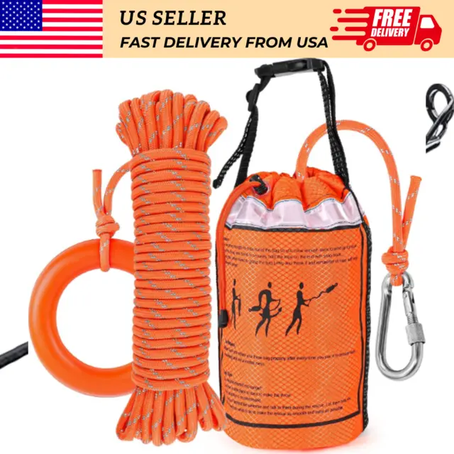 Water Rescue Throw Bag With 70 Ft Of Rope 3/10 inch diameter 1884 lbs Strength