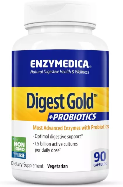 Enzymedica Digest Or + Probiotiques 90 Capsules, Énergie Boost, Digestion