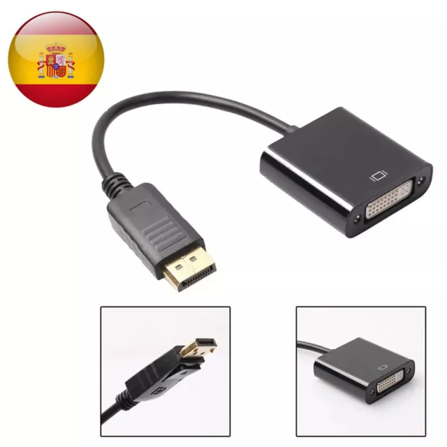 Adaptador de DisplayPort Macho a DVI Hembra Full HD para PC Monitor