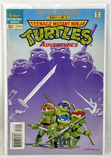 1995 ARCHIE COMICS #71 Teenage Mutant Ninja Turtles Adventures bande ...