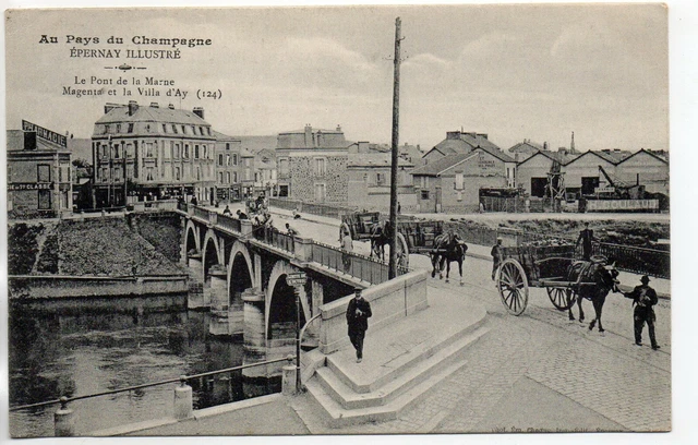 EPERNAY - Marne - CPA 51 - the streets - couplings on the bridge of the Marne