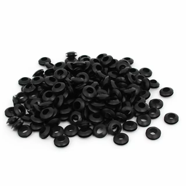 Rubber Ring Sealing Grommet Electrical Wire Gasket Black 8mm Inner Dia 200pcs
