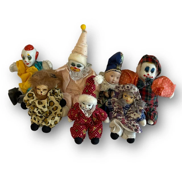Small Clown Porcelain Doll Collection