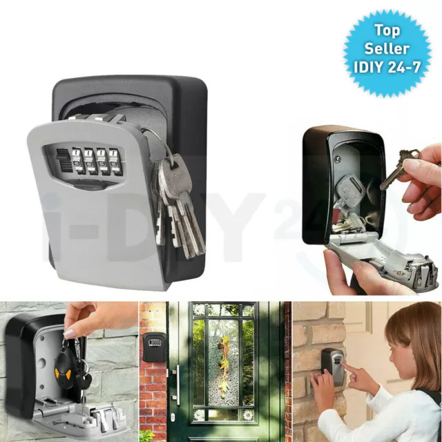 Rolson 4 Digit Wall Mounted Key Safe Box Outdoor High Security Code Lock Storage