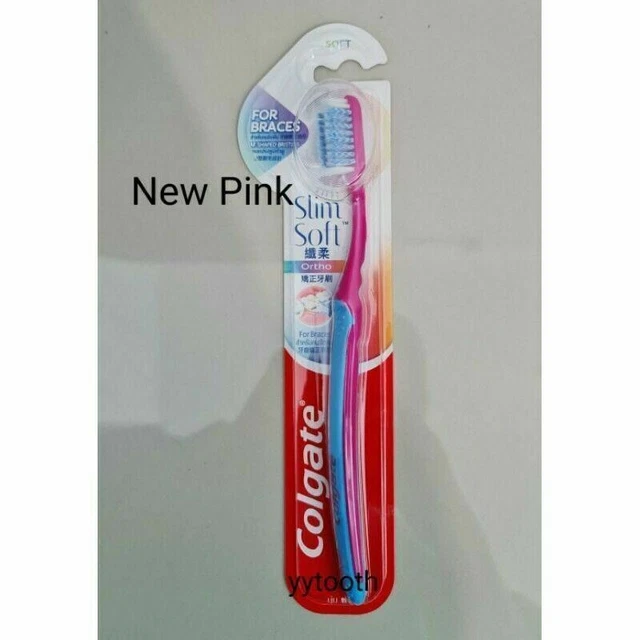 COLGATE ORTHO BRUSH u shape bristle desing slim soft for brushing pink ...