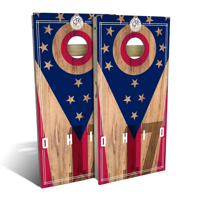 Ohio State Flag 2.0 Cornhole Board Set