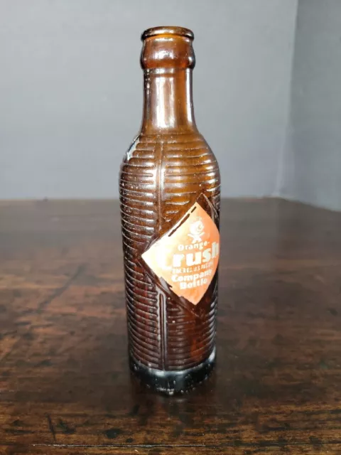 Vintage 1940s ? Orange Crush Pop Glass 7 oz. Soda Bottle Fruit Flavor