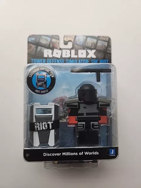 ROBLOX Action Figure COLLECTION TOWER DEFENSE SIMULATOR RIOT Virtual Code  SHIELD