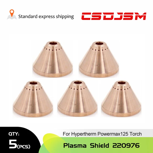 5pk 220976 Plasma Cutting Shield Cap 125A For Hypertherm Powermax125 torch