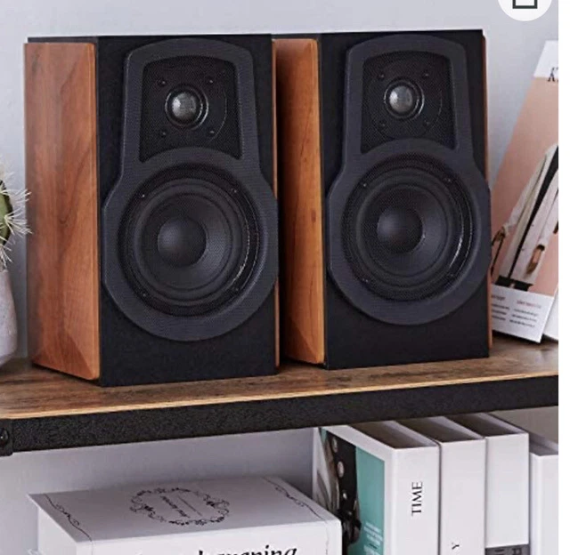 AMAZON BASICS BOOKSHELF Speakers w/Passive Speaker 50W 5020KHz NEW