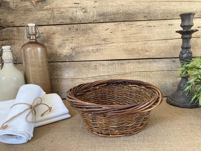 Petit Coffre Panier En Osier Vintage – Rangement Ou Déco