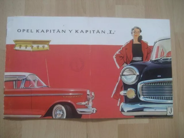 Folleto Catalogo Opel Kapitan. Original En Español. Año 1958