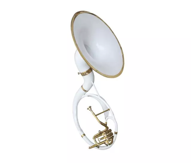WEEKEND SALE Bb Flat White Sousaphone Tuba Gig Bag+Mouthpiece Bb Big Bell 22" 2