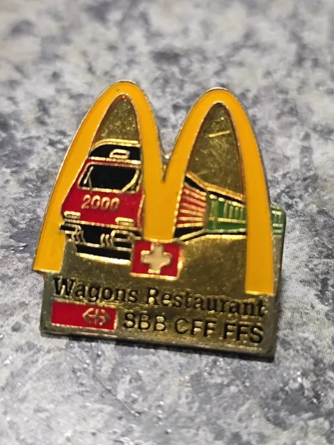 McDonald’s Wagons Restaurant Employee Crew Enamel Lapel Hat Pin SBB CFF FFS