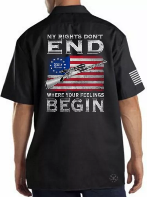 My Rights Don't End Where Feelings Begin Mechanics Work Shirt ~ 2nd Guns USA
