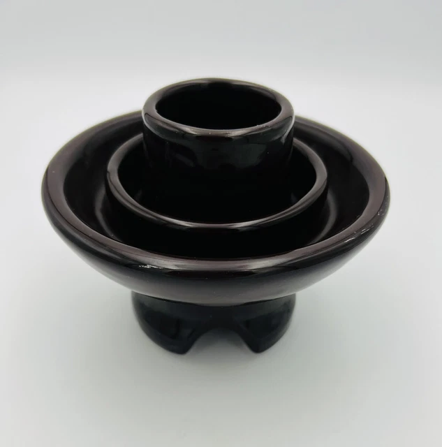 6” X 4.5” Vintage Brown LOCKE Porcelain/Ceramic High Voltage Power Insulator.
