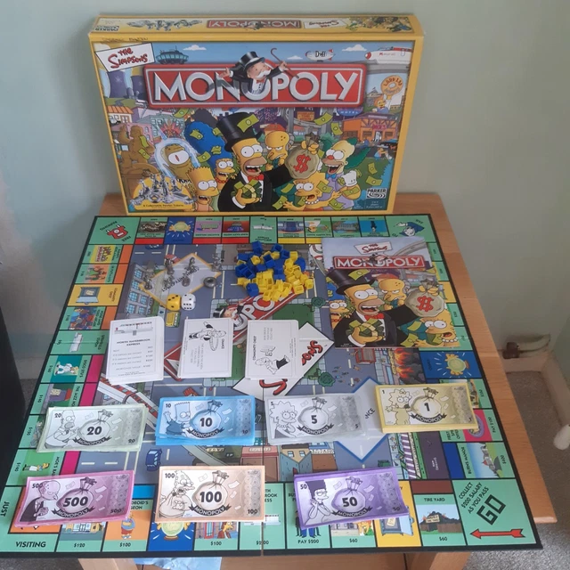 THE SIMPSONS MONOPOLY Board Game 100 Complete 2003 Hasbro Made In Ireland £15.95 PicClick UK
