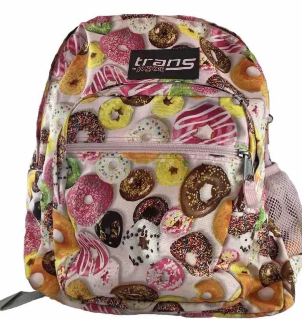 Jansport Pink Sprinkles DOUGHNUT Donut Print Backpack