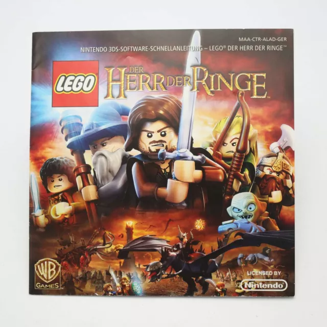 Nintendo 3DS Lego Herr der Ringe MAACTRALADGER Spielanleitung / Manual DE NUR AN