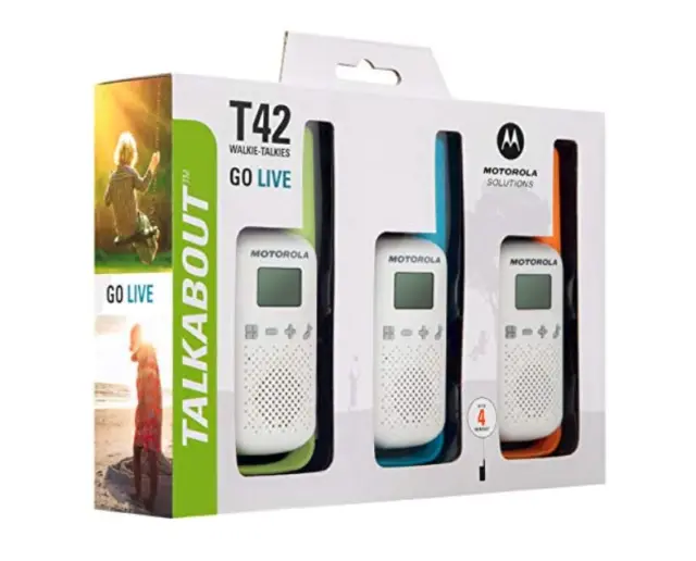 Motorola Talkabout T42 Walkie Talkie Two Way Radio Triple Pack