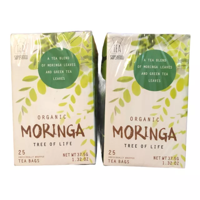 Superfood Organic Natural Moringa Tree Of Life Herbal Green Tea Leave 25 Bag Set