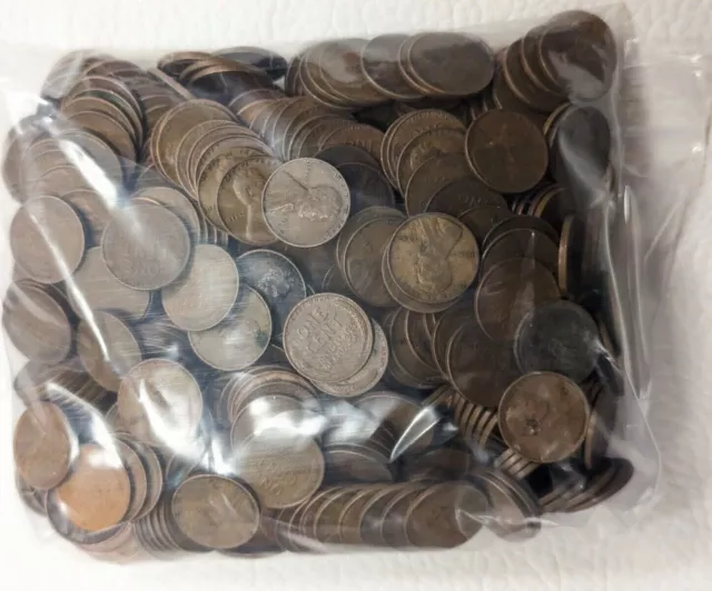 Lincoln Copper Wheat Pennies Cents Lot of 500   ~~ Not making these anymore!!