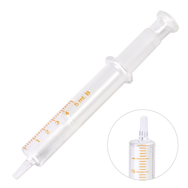 Lab Syringe Injector 5ML RECYCLING MEDICAL Glass Syringe Sampler Injector Medical Laboratory ...