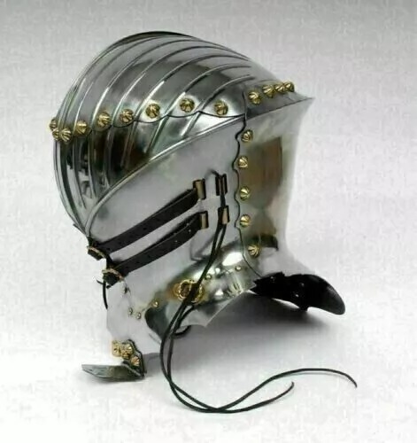 Medieval Jousting 18 Gauge Steel Knight Fighting Helmet Warrior LARP SCA