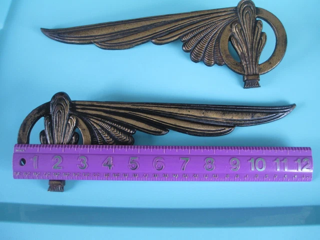 Vintage Antique Art Deco Large Cast Iron Drapery Curtain Hold Back Pair