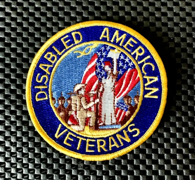 Disabled American Veterans Sew On Patch Army Navy Marines Air Force Guard 4" Nos