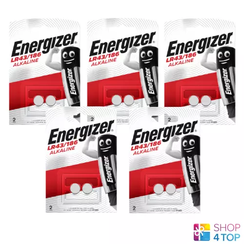 10 Energizer Alkaline Lr43 186 Batterien 1.5V G12 Long Lasting Exp 2025 Neu