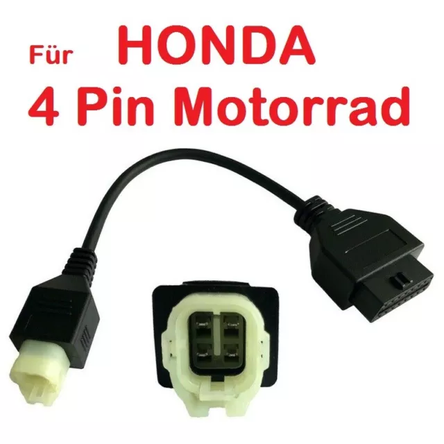 Adapter für Motorrad Honda 4 Pin zu OBD 2 Diagnose Fehler lesen & löschen #09