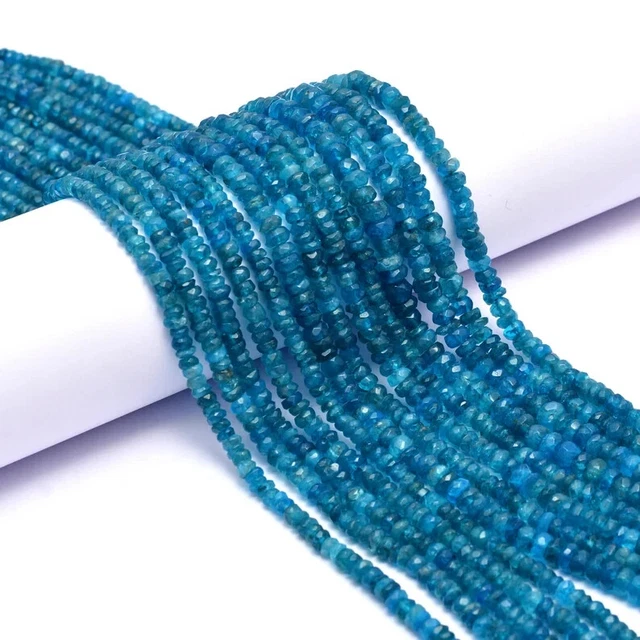 Naturel AAA Néon Apatite Perles Facettes 5-6MM Gemme Rondelle Perles 13 " Brin