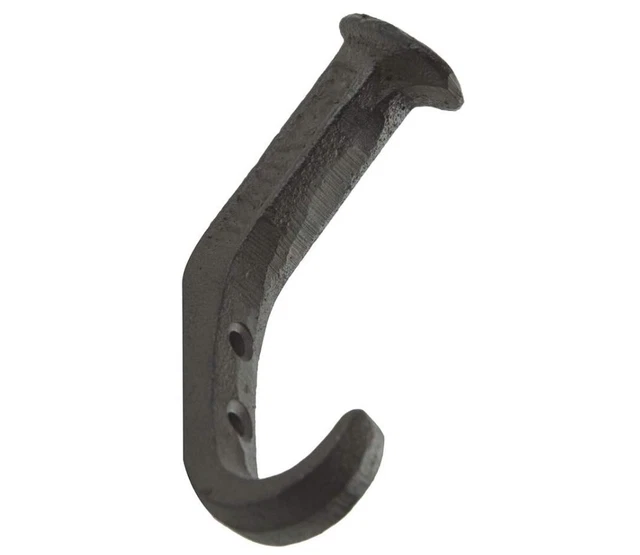 10 Rustic Coat Hooks Cast Iron Wall Mount Hat Hook Towel Railroad Spikes Bath