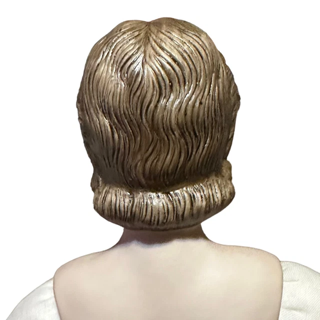 Bisque Porcelain Doll Cloth Soft Body Brown Hair Victorian Vtg Antique 18” 8