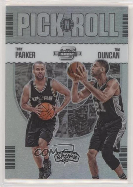 2020-21 Panini Contenders Optic Pick n Roll Tony Parker Tim Duncan #3 HOF