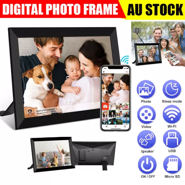 10.1 inch WiFi Enabled Digital Photo Frame Album IPS Touch Screen HD 16GB Cloud