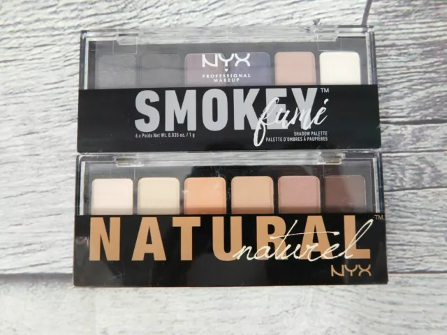 NYX Smokey Fume TSS01 or Natural TNS01 Eye Shadow Palette 6 Colors - You Choose!